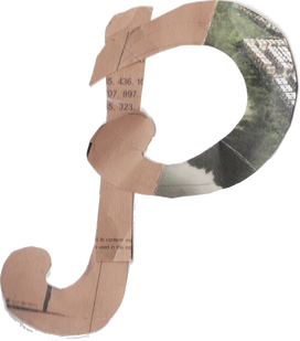 Scrap Material Cutout Letter P